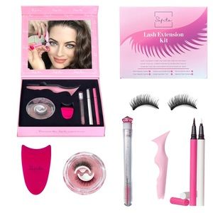 DIY Magnetic Lash Extension Kit. Liquid Eyeliner (Clear and Black) Eyelashes